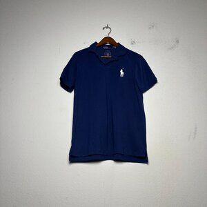 Ralph Lauren The Earth Polo Shirt Short Sleeve Men M Blue Prep US Olympic 3 Pony